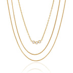 Collier multi-rangs pour femme avec pendentifs en zircone et acier inoxydable hypoallergénique