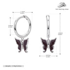 Boucles d'oreilles papillon en argent sterling 925