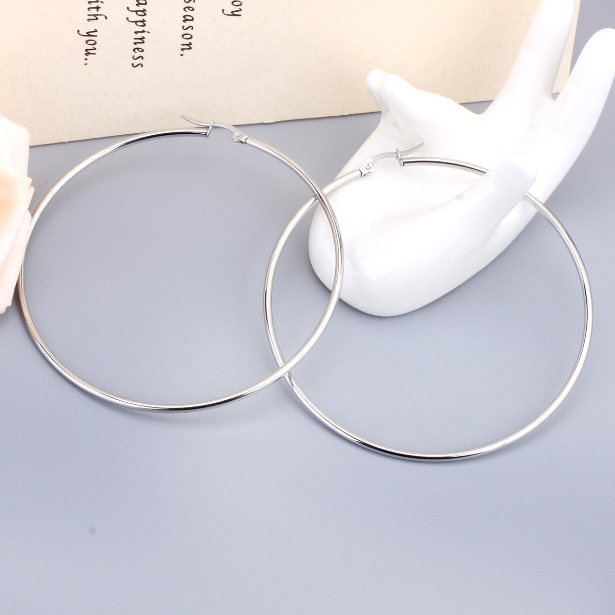 Boucles d'oreilles puces en acier inoxydable