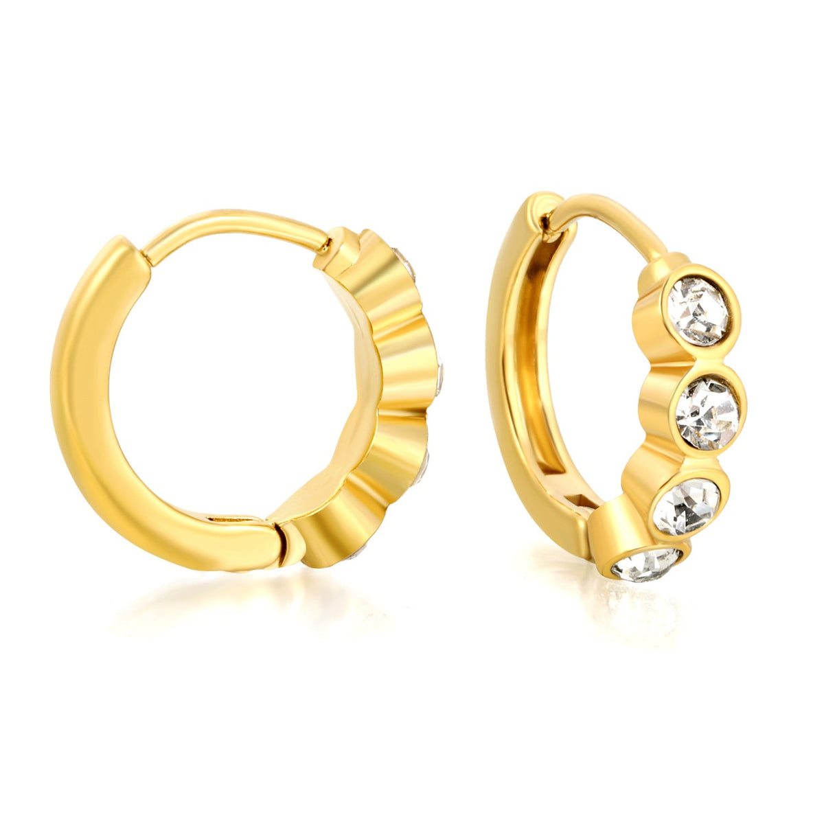 Créoles pour femme avec zircons étincelants