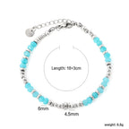 Bracelet pour femme avec éléments aigue-marine et acier inoxydable