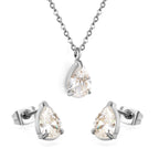 Parure de bijoux pour femme avec éléments en zircone et boucles d'oreilles élégantes