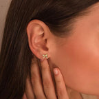 Boucles d'oreilles nœud avec strass pour femme