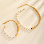 Bracelet jonc pour femme avec perles élégantes
