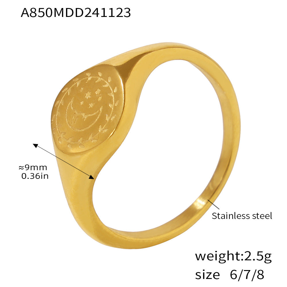 Bague massive pour femme avec gravure élégante