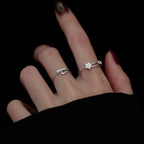 Bague filigrane pour femme avec zircons scintillants