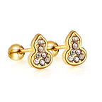 Boucles d'oreilles clous pour femme motif champignon avec zircone