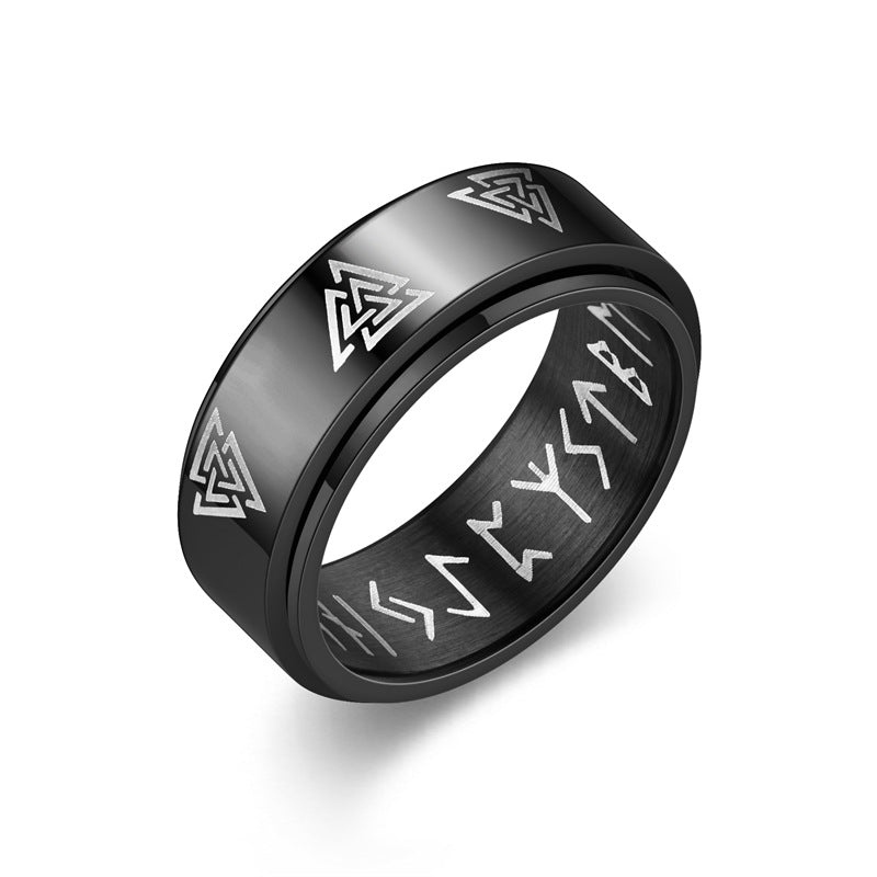 Bague pour homme avec gravures géométriques