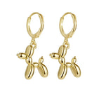 Boucles d'oreilles chien ludique en métal