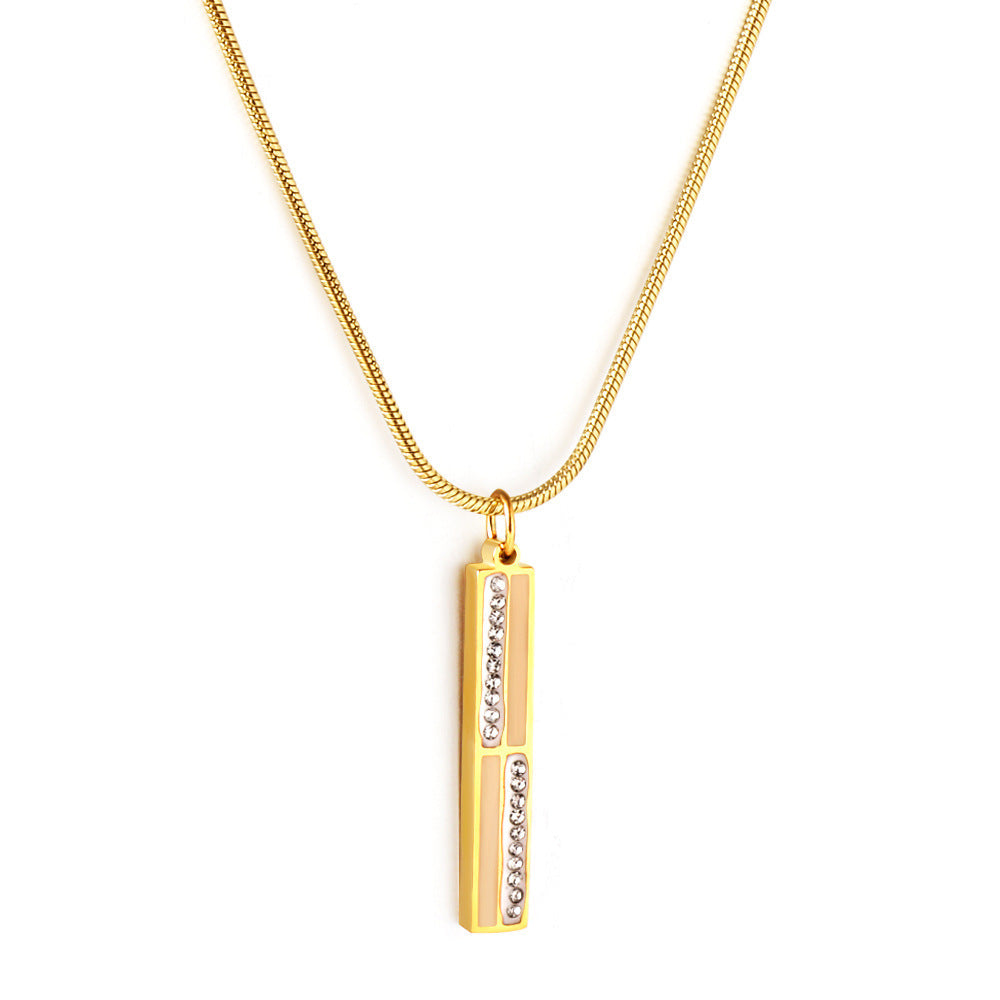 Collier pour femme en acier inoxydable avec pendentif scintillant