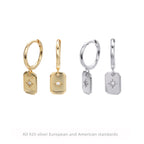 Boucles d'oreilles pendantes avec zircon en argent sterling 925