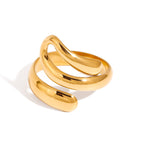 Bague torsadée élégante en acier inoxydable pour femme