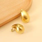 Boucles d'oreilles puces en acier inoxydable motif goutte