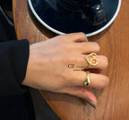 Bague ouverte pour femme avec cœur filigrane