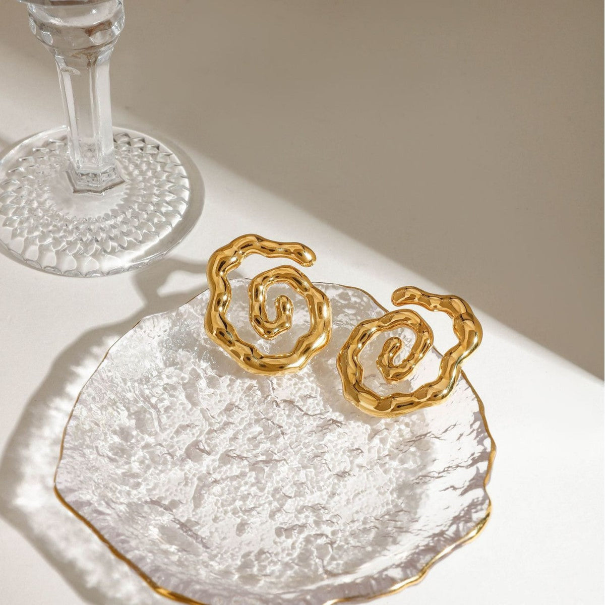 Boucles d'oreilles spirales en acier inoxydable pour femme