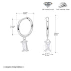 Boucles d'oreilles pendantes avec pendentif zircone