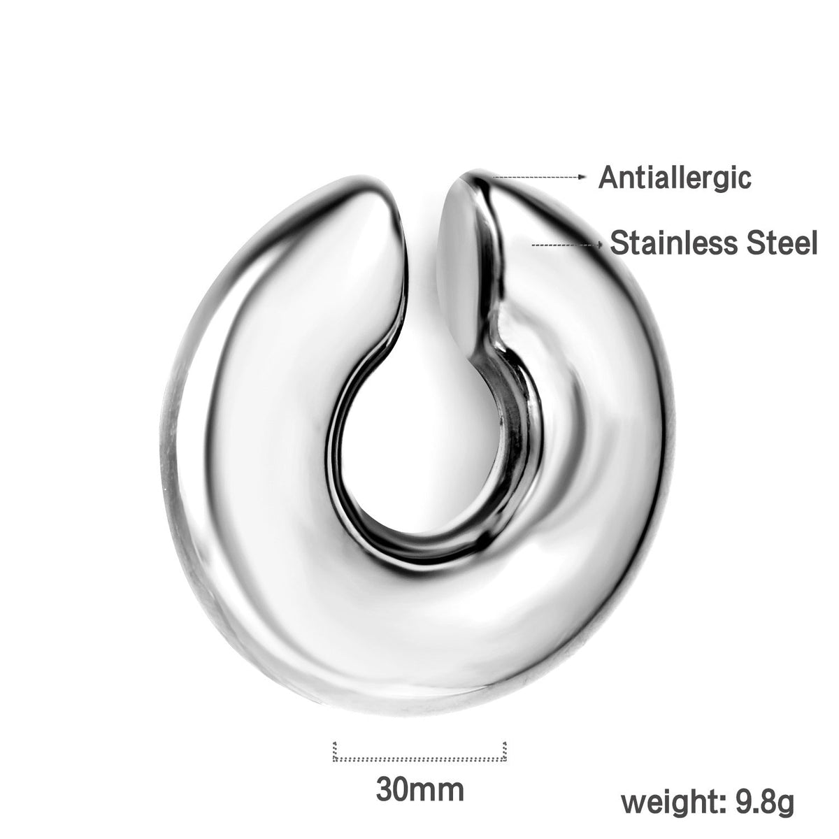 Boucles d'oreilles puces brillantes en acier inoxydable