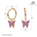 Boucles d'oreilles papillon en argent sterling 925