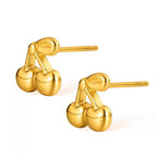 Boucles d'oreilles puces cerises pour femme