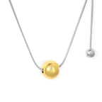 Collier pour femme avec pendentif boule réglable en acier