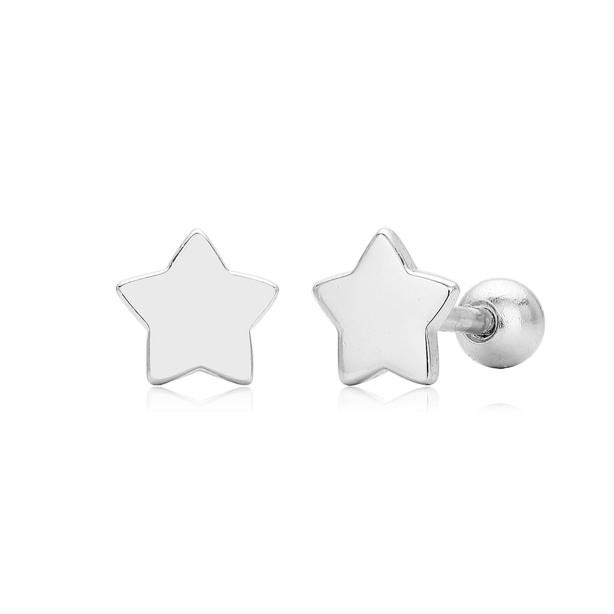 Boucles d'oreilles puces motif étoile en argent sterling