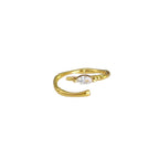 Bague ouverte élégante pour femme avec pierre délicate
