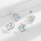 Damen Ohrstecker mit herzförmigem Design und funkelnden Zirkonia