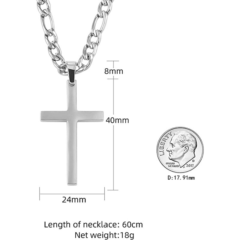 Collier pour homme avec pendentif croix et design à maillons robustes