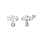 Boucles d'oreilles pour femme en argent sterling avec zircon