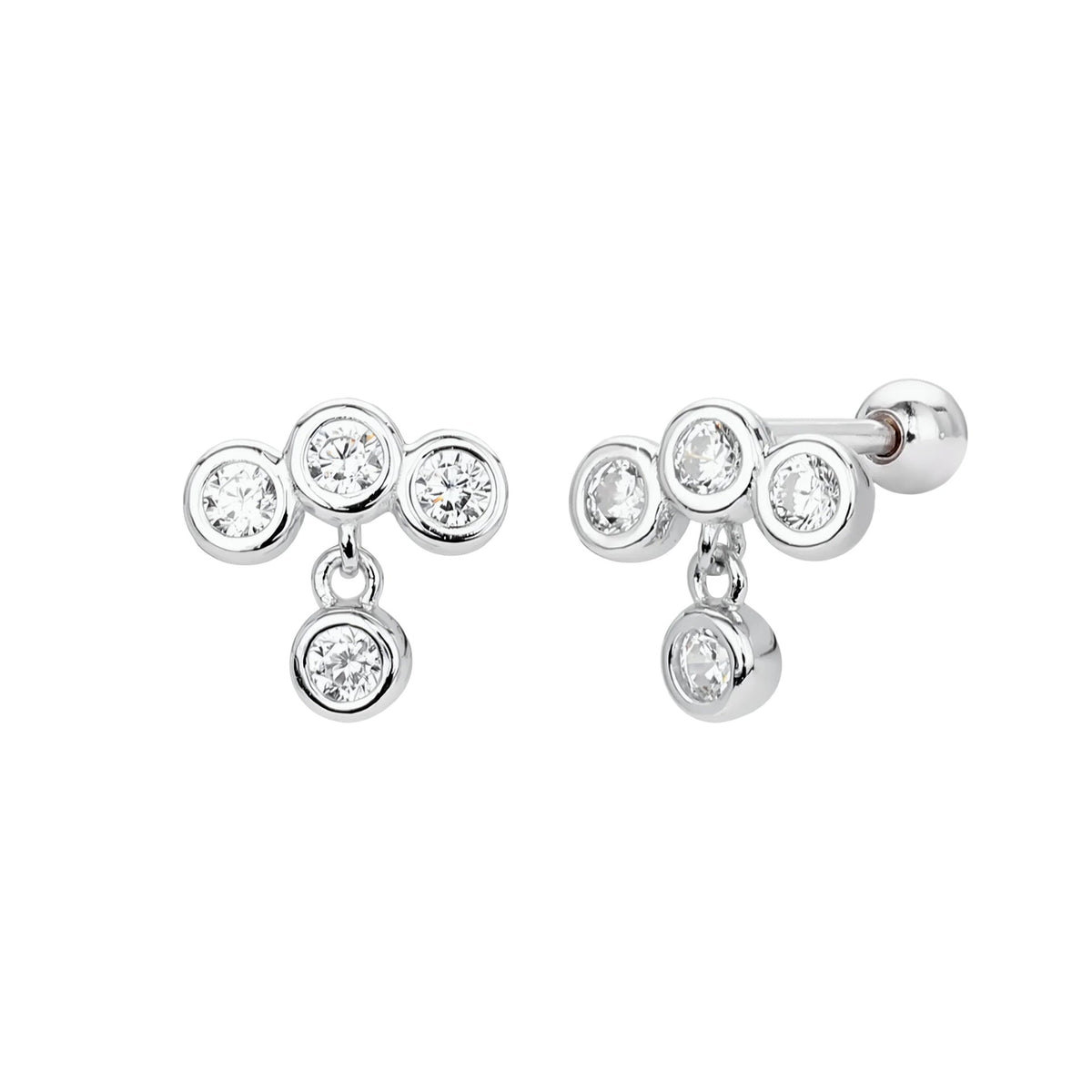 Boucles d'oreilles pour femme en argent sterling avec zircon