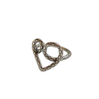 Bague ouverte pour femme avec cœur filigrane