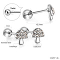 Boucles d'oreilles clous pour femme motif champignon avec zircone