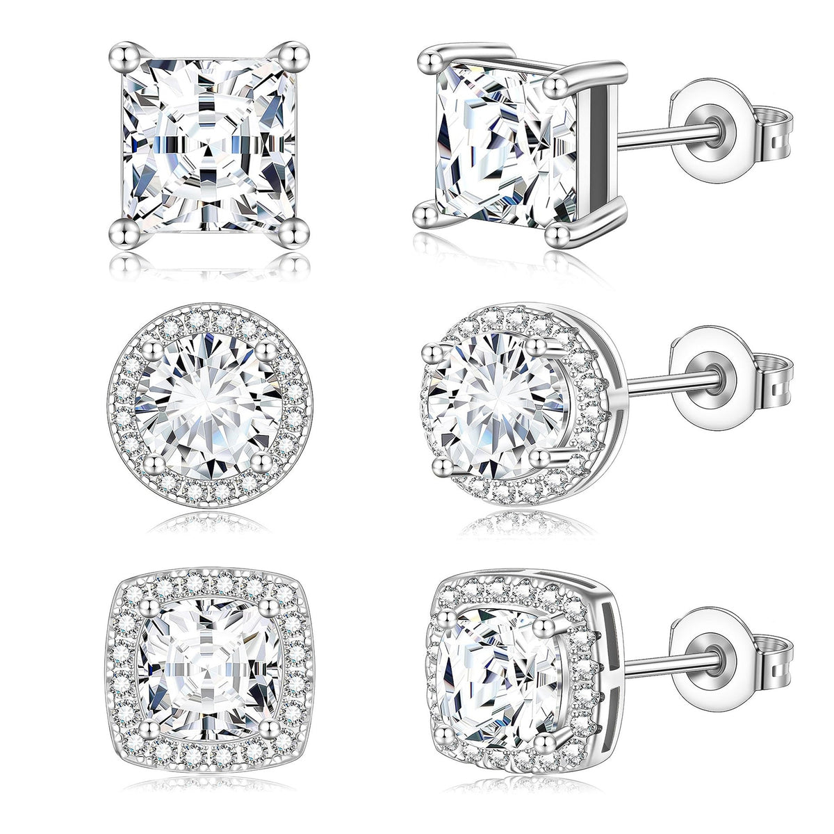 Ensemble de boucles d'oreilles délicates avec zircons étincelants