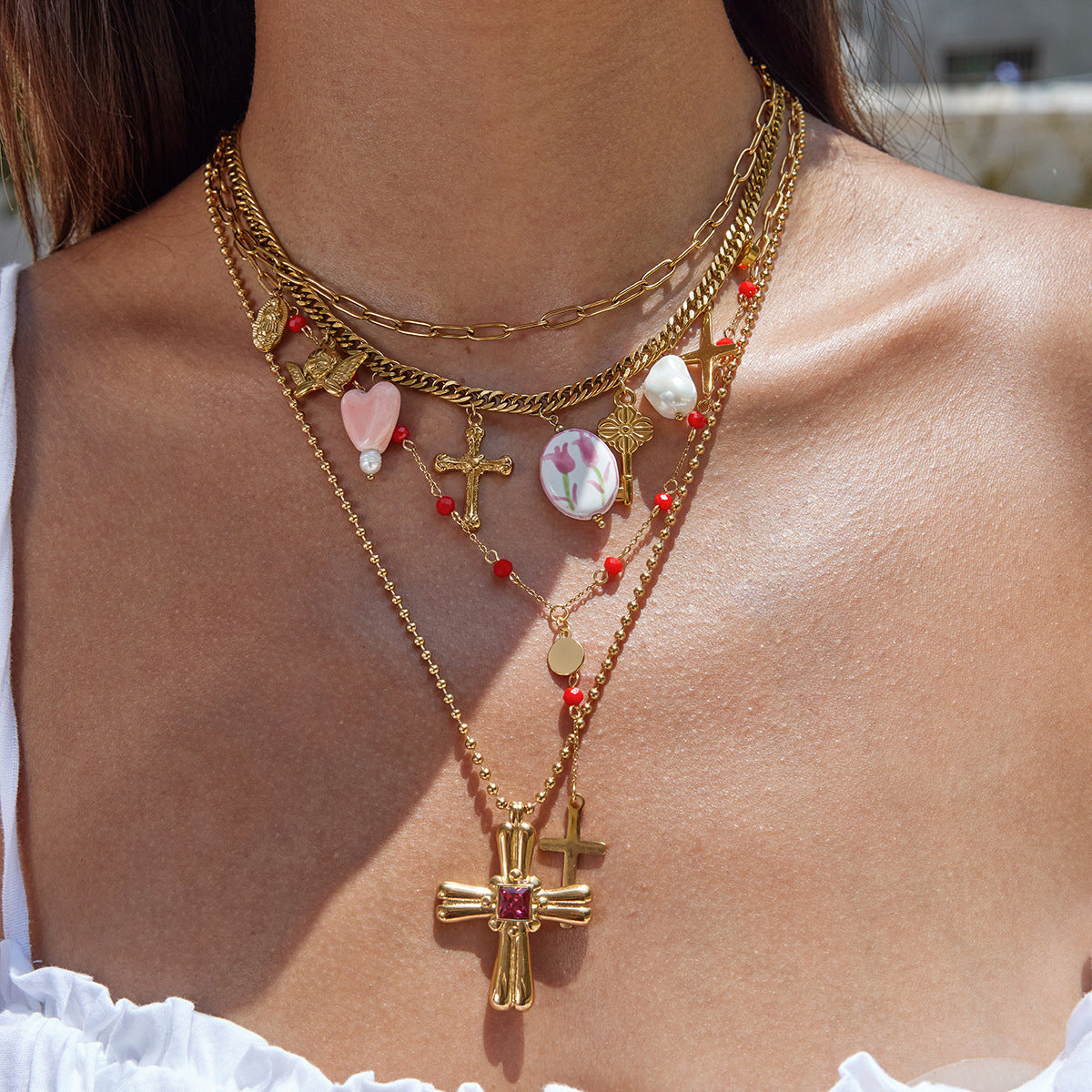Collier pour femme en acier inoxydable à maillons