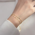 Bracelet fin pour femme à double chaîne