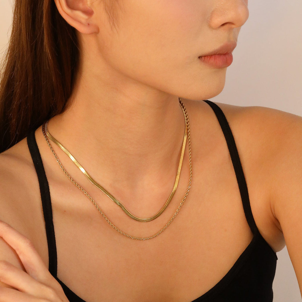 Collier tendance pour femme à maillons ovales et fermoir réglable