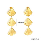 Boucles d'oreilles pendantes en acier inoxydable en forme de coquillage