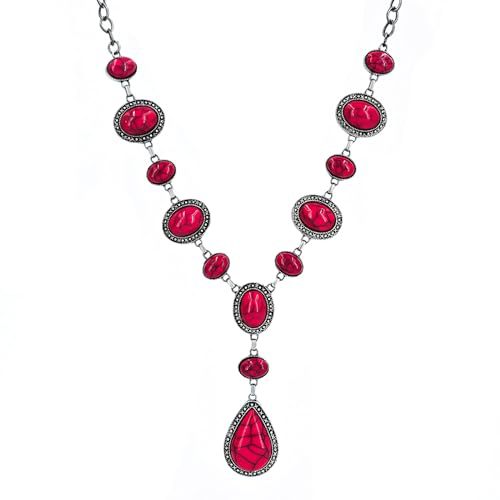 Collier pendentif en pierre d'inspiration vintage