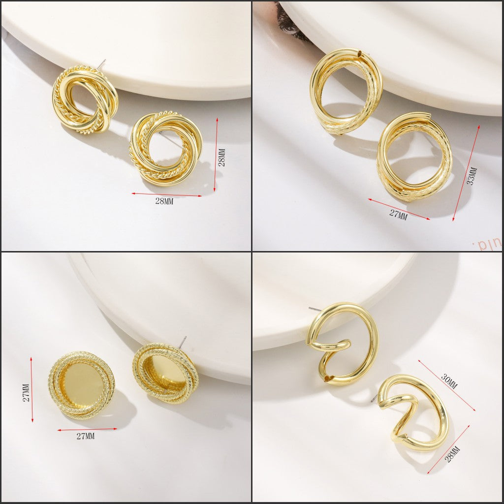 Clous d'oreilles pour femme design tressé artistique