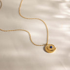 Collier pour femme avec pendentif lune et soleil en acier inoxydable