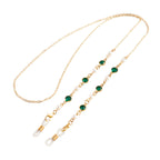 Chaîne de lunettes perles et cristaux