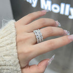 Bague de luxe pour femme avec ornements en zircone