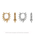 Boucles d'oreilles pendantes pointues pour femme avec zircons