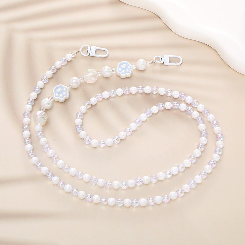 Collier élégant perles et chaîne