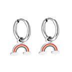 Boucles d'oreilles pendantes pour femme avec pendentifs arc-en-ciel