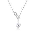 Collier pour femme avec symbole infini et pendentif cœur personnalisable