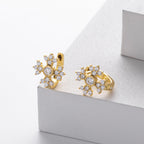 Boucles d'oreilles pendantes pour femme, zircon et argent sterling 925 doré