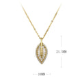 Collier pour femme avec pendentif feuille élégant et zircones