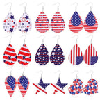 Boucles d'oreilles pendantes en forme de cœur avec imprimé drapeau