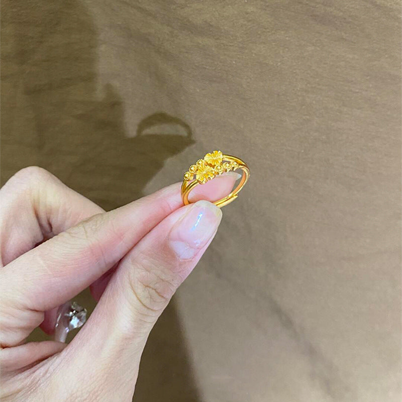 Bague fleur pour femme avec pierres étincelantes